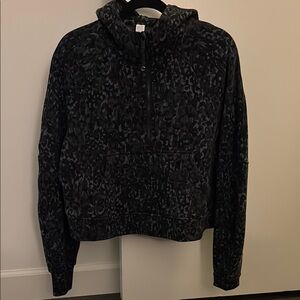 Black Patterned Hoodie